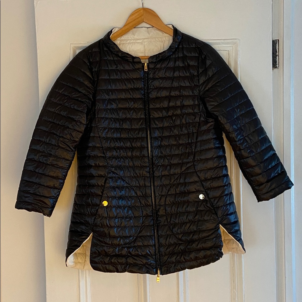 Herno Black and Cream Puffer Jacket